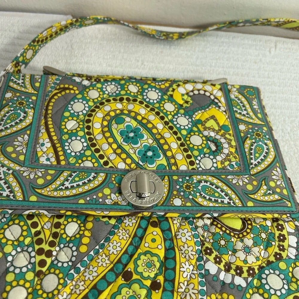 Vera Bradley Green Yellow Paisley Crossbody Bag